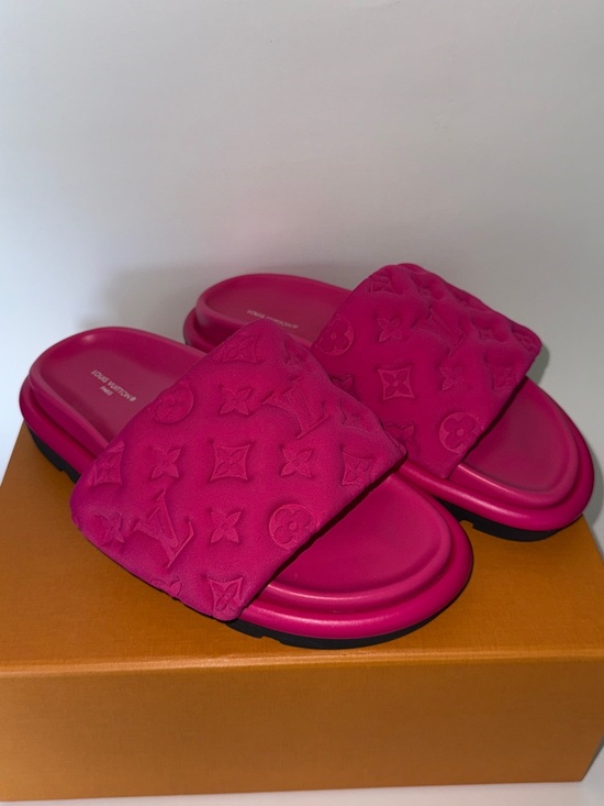 Louis Vuitton Shoes - Louis Vuitton Women’s Fuchsia Monogram Quilted Slide Sandals
